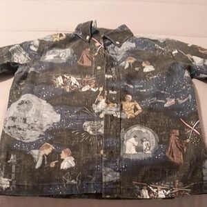 Ryen Spooner Star Wars Gray and Black Button-Up Shirt